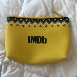 IMDb Movie Review Yellow Black Makeup Cosmetic Organization Zip Pouch Bag